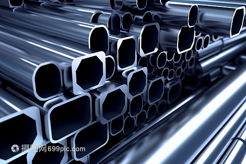 工厂生产的钢材产品与金属制品